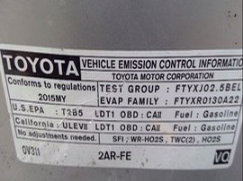 2015 TOYOTA RAV4 SILVER LE 2.5L AT AWD.  Z24877